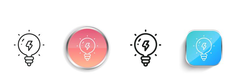 light bulb icon thin linear regular and button vector image