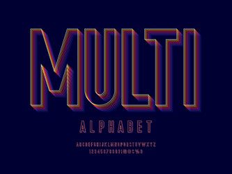 multiple lines font vector image