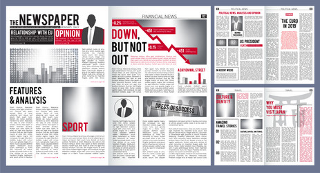 Newspaper template print design layout vector