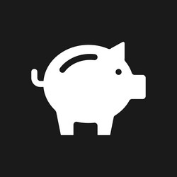 Piggy bank dark mode glyph ui icon vector