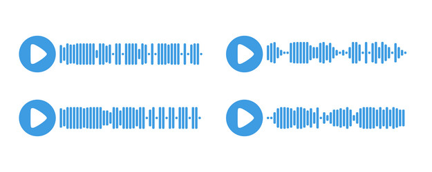Recording of audio message template ui element vector