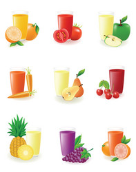 Fruit and vegetables juice Royalty Free Vector Image