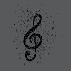 set of musical notes on five-line clock notation vector image