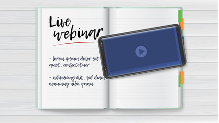 smartphone with app for stream on screen note vector image