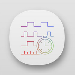 Timing diagram app icon signals set in time vector