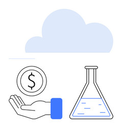 cloud computing concept with finance and science vector image