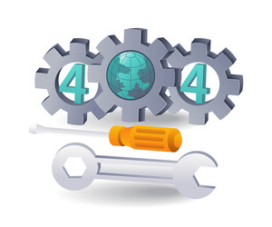 error code 404 resolution process in internet vector image