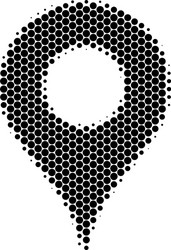 halftone dot map pointer icon vector image