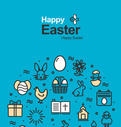 happy easter banner card vector