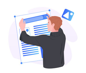 man designing web layout vector image
