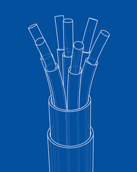 Seven-wire cable wire frame vector