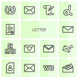 14 letter icons vector