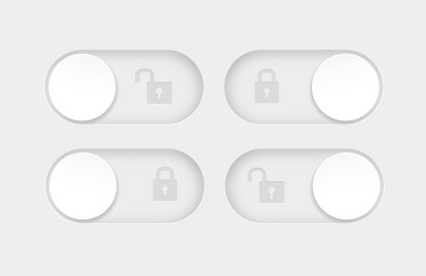 blocked and unlocked toggle switch buttons vector image