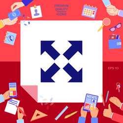 extend resize icon cross arrow sign vector image