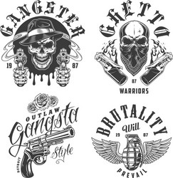 Gangster Emblem Set Vector Image