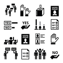 Hands Raising - Voting Icon Set vector image