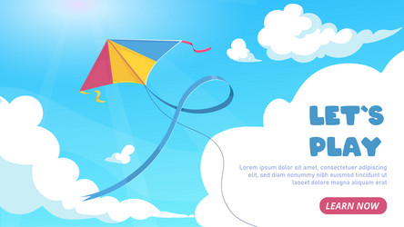 kite banner lets play vector