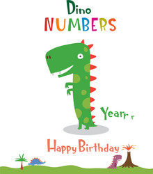 number 1 in the form of a dinosaur vector