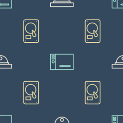 set line motion sensor hard disk drive hdd vector image