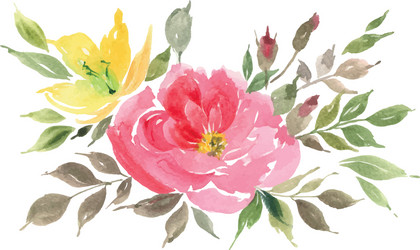 Watercolor Floral Greeting Card Vector Image