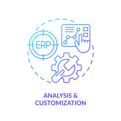 2d analysis and customization line icon concept vector image