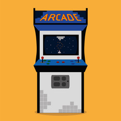 Retro arcade machine flat style Royalty Free Vector Image