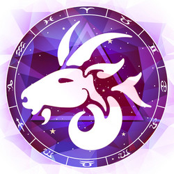 Capricorn Zodiac Sign - Celestial Pattern Vector Image