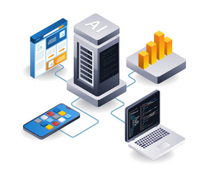 cloud server web application developer flat vector image