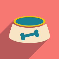Flat with shadow icon and mobile application dog vector