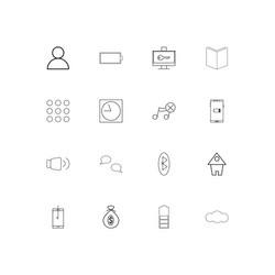 Internet of things simple linear icons set vector