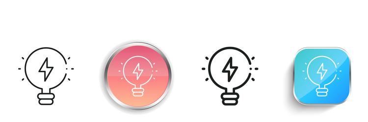 light bulb icon thin linear regular and button vector image