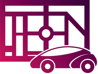 Map navigation car autonomous web application vector