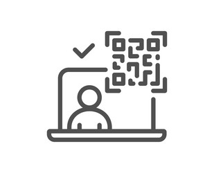 qr code line icon scan barcode sign vector image
