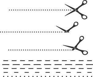 scissors cut line icon shape pattern template vector image