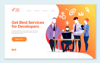 Best services for developers and coders website vector