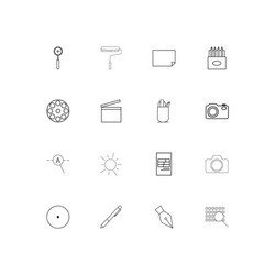 creative process and design linear thin icons set vector image