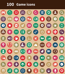 game 100 icons universal set for web and ui vector image