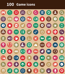 Game 100 icons universal set for web and ui vector