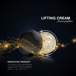 lifting facial cream ads poster template Vector Image