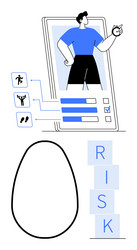 risk assessment through digital tools with data vector image