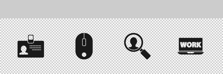 set identification badge computer mouse vector