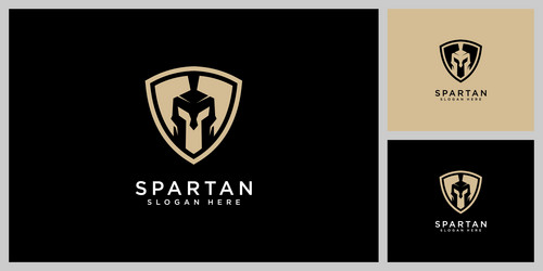 spartan logo and design helmet head