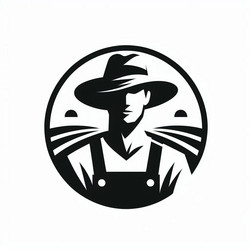 Vintage Farmer Silhouette Emblem Vector Image