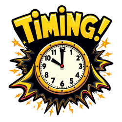 a vibrant clock with dynamic text vector image