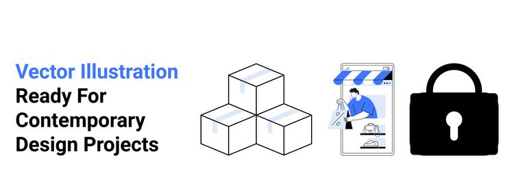 e-commerce security with package delivery online vector image