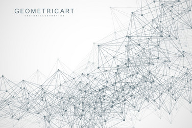 geometric abstract background with connected line vector image