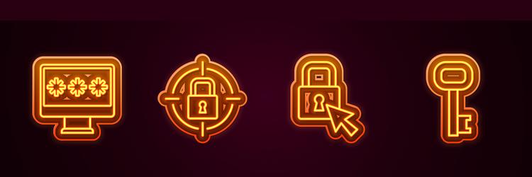 set line monitor with password lock and old key vector image