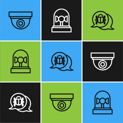 set line security camera system bug and flasher vector image