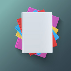 Stack of blank books top view vector