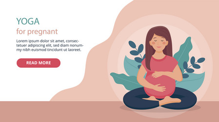 yoga for pregnant concept composition vector